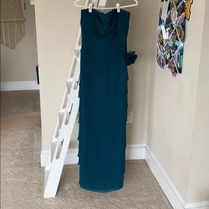 Kay Unger Blue Strapless Gown
